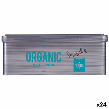 Bote Organic Snacks Cinzento Folha de Flandres (11 X 7,1 X 18 cm) (24 Unidades)