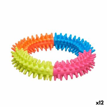 Brinquedo para Cães Anel de Fixação Silicone 12,5 X 2,5 X 12,5 cm (12 Unidades)