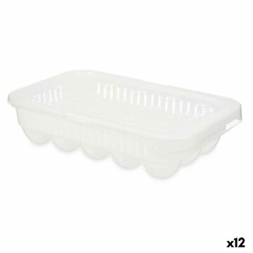 Copo para Ovos Branco Transparente Plástico 17,5 X 7 X 28,5 cm (12 Unidades)