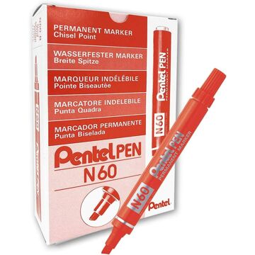 Marcador Permanente Pentel N60 Vermelho (12 Unidades)