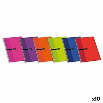 Caderno Enri Multicolor Tampa Macia 80 Folhas Din A4 (10 Unidades)