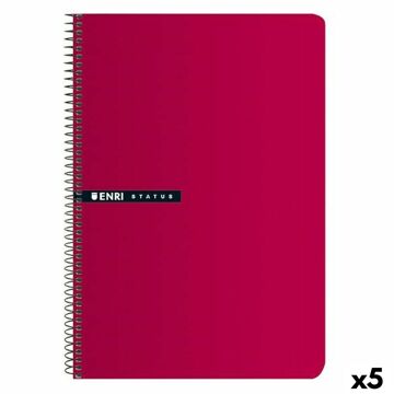 Caderno Enri 70 gr Vermelho (5 Unidades)