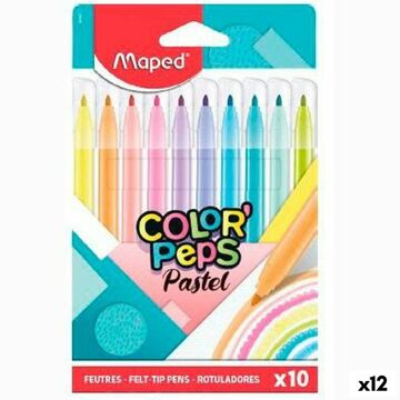 Conjunto de Canetas de Feltro Maped Color' Peps Multicolor 10 Peças (12 Unidades)