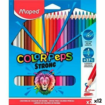 Lápis de Cores Maped Color' Peps Strong Multicolor 24 Peças (12 Unidades)