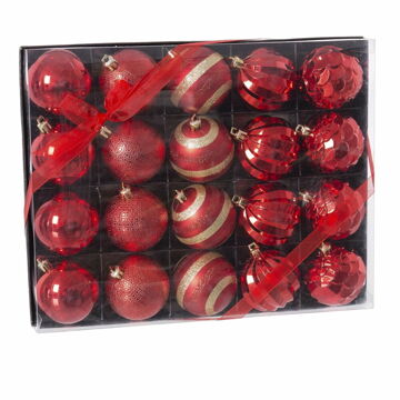 Bolas de Natal Vermelho Plástico 6 X 6 X 6 cm (20 Unidades)