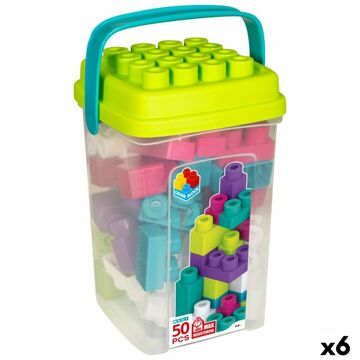 Jogo de Construção Color Block Trendy Cubo 50 Peças (6 Unidades)