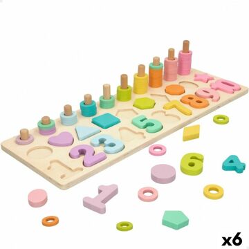 Puzzle Infantil de Madeira Woomax Formas Números + 3 Anos (6 Unidades)