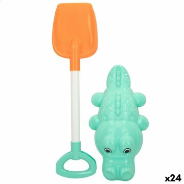 Conjunto de Brinquedos de Praia Colorbaby 2 Peças Crocodilo Pá Polipropileno (24 Unidades)