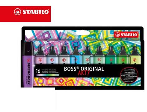 Marcador Stabilo Boss Fluorescente 70 Arty Line Cores Frios Estojo Cartão de 10 Unidades Cores