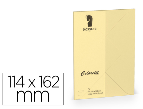 Envelope Rossler Coloretti c6 Cor Areia 114x162 mm Pack de 5 Unidades