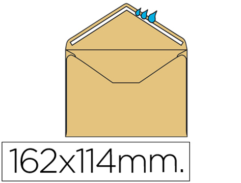 Envelope Mínimo Normalizado Creme 114x162mm Engomado Pack de 500 Unidades