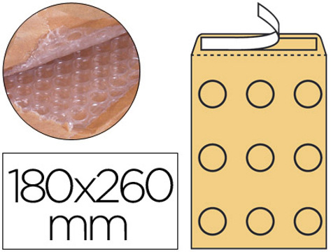 Envelope Borbulhas Q-connect Creme d/1 180x260 mm Caixa de 100 Unidades