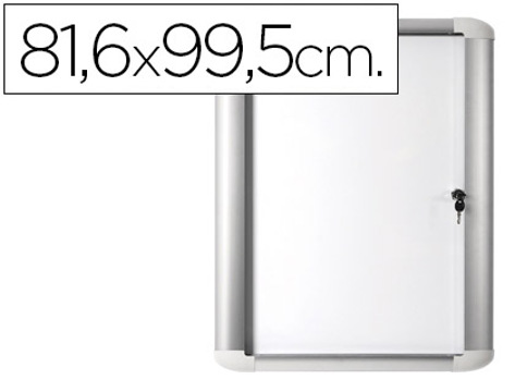 Vitrine de Anúncio Bi-office Magnética 816x995 mm para Exterior com Moldura de Alumínio e Fechadura