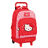 Mochila Escolar com Rodas Hello Kitty Spring Vermelho (33 X 45 X 22 cm)