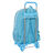 Mochila Escolar com Rodas Benetton Spring Azul Celeste 30 X 46 X 14 cm
