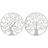 Decoração de Parede Dkd Home Decor árvore Metal Branco índio (100 X 1 X 100 cm) (2 Unidades)