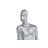 Figura Decorativa Dkd Home Decor Prateado Preto Branco Homem Mármore Ferro Moderno (11 X 12 X 28 cm) (2 Unidades)