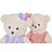 Urso de Peluche Dkd Home Decor Vestido Bege Cor de Rosa Lilás Poliéster Infantil Urso (2 Unidades)
