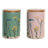 Bote Dkd Home Decor 11,5 X 11,5 X 17,5 cm Floral Cor de Rosa Verde Bambu Grés Shabby Chic (2 Unidades)