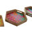 Tabuleiro Dkd Home Decor Multicolor Natural Madeira Mdf 35 X 35 X 5 cm (4 Unidades)