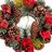 Coroa de Natal Vermelho Multicolor Pvc Abacaxis 22 X 22 X 10 cm