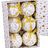 Bolas de Natal Branco Dourado Papel Polyfoam 7,5 X 7,5 X 7,5 cm (6 Unidades)