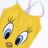 Fato de Banho de Menina Looney Tunes Amarelo 6 Anos