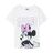 Camisola de Manga Curta Infantil Minnie Mouse Branco 3 Anos