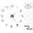 Relógio De Parede 3D Com Design Moderno 100 Cm Xxl Prateado