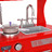 Cozinha de Brincar para Crianças Mdf 84x31x89 cm Vermelho