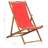Cadeira de Praia Dobrável Madeira de Teca Maciça Vermelho