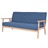 Conjunto de sofás tecido azul 3 pcs