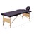 Mesa de massagens dobrável 2 zonas madeira roxo escuro