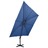 Guarda-sol Cantilever com Toldo Duplo 300x300 cm Azul-ciano