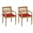 Cadeiras Batávia C/ Almofadões Vermelho 2 pcs Teca Maciça
