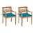 Cadeiras Batávia C/ Almofadões Azul-claro 2 pcs Teca Maciça