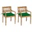 Cadeiras Batávia C/ Almofadões Verde 2 pcs Teca Maciça