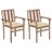 Cadeiras de Jardim C/ Almofadões Branco Creme 2 pcs Teca Maciça