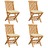Cadeiras de Jardim C/ Almofadões Branco Nata 4 pcs Teca Maciça