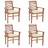 Cadeiras de Jantar 4 pcs C/ Almofadões Branco Nata Teca Maciça