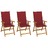 Cadeiras de Jardim Dobráveis C/ Almofadões 3 pcs Acácia Maciça