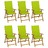 Cadeiras de Jardim Dobráveis C/ Almofadões 6 pcs Acácia Maciça
