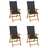 Cadeiras Jardim Reclináveis C/ Almofadões 4 pcs Acácia Maciça