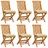 Cadeiras de Jardim C/ Almofadões Branco Nata 6 pcs Teca Maciça