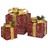 Caixas de Presente de Natal Decorativas 3 pcs Int/ext. Vermelho