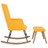 Cadeira de Baloiço com Banco Veludo Amarelo Mostarda