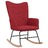 Cadeira de Baloiço com Banco Tecido Vermelho Tinto