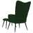 Cadeira de Descanso com Banco Veludo Verde-escuro