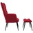 Cadeira de Descanso com Banco Veludo Vermelho Tinto