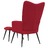 Cadeira de Descanso com Banco Veludo Vermelho Tinto